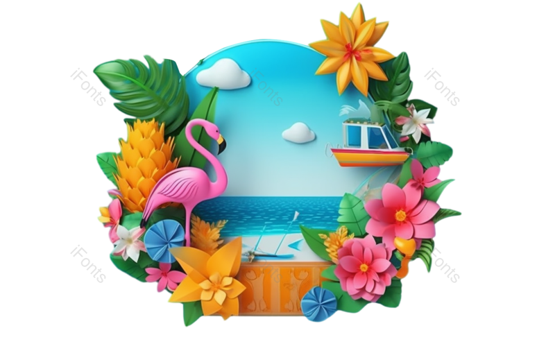 边框图片,夏天元素,绿叶PNG,水果免抠素材